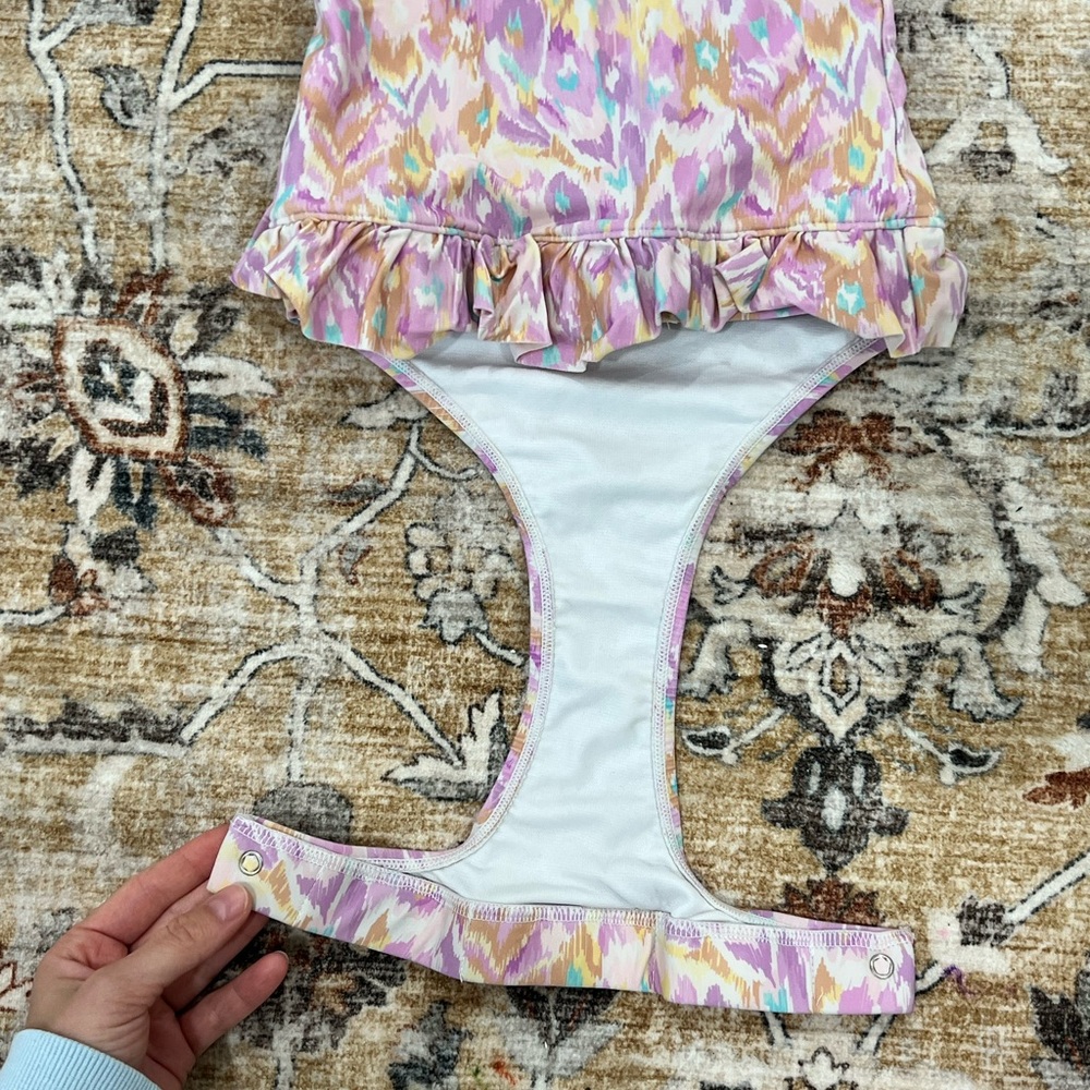 Colorful Ruffled One-Piece Swimsuit - Picture 3 of 7